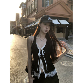 black lace camisole