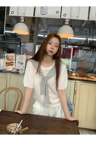 white Korean top