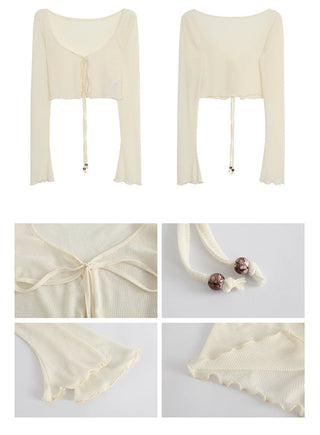 V-neck cardigan tops