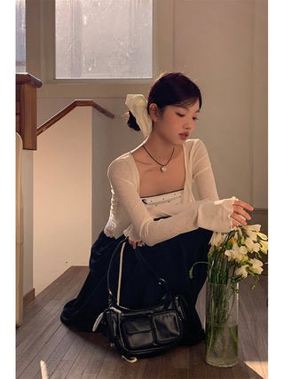 V-neck cardigan tops
