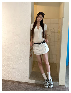 white workwear skirt