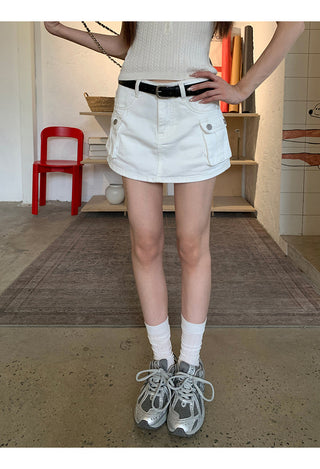 white workwear skirt