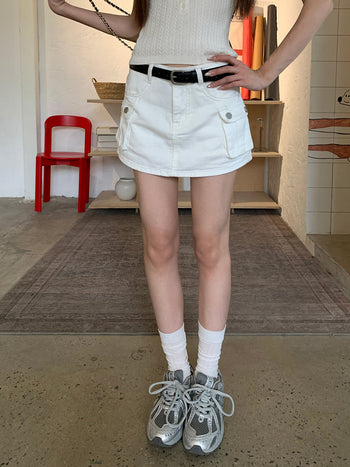 white workwear skirt
