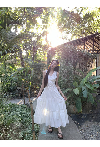 white A-line dress