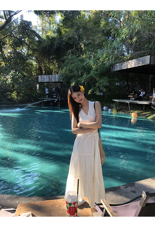 white A-line dress