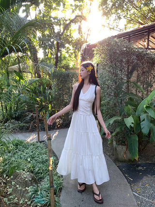 white A-line dress