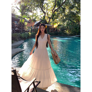 white A-line dress