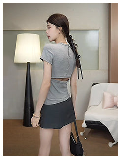 gray sheath suit skirt