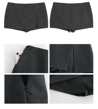 gray sheath suit skirt