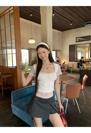 gray sheath suit skirt