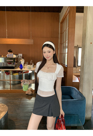 gray sheath suit skirt