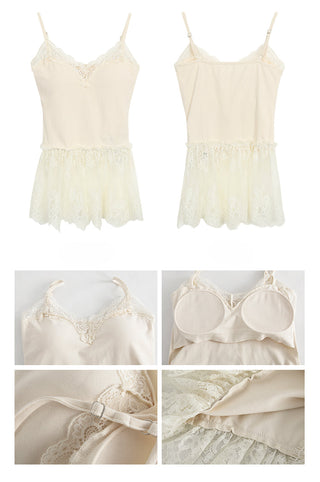 white lace camisole top