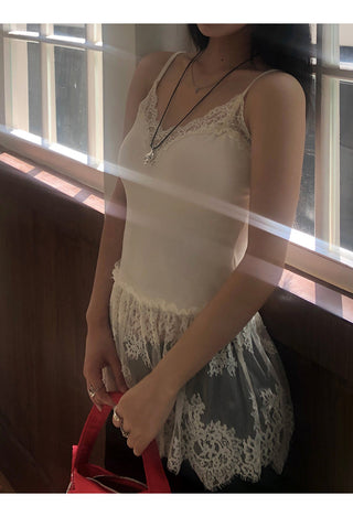 white lace camisole top