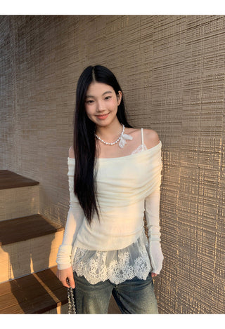 white lace camisole top