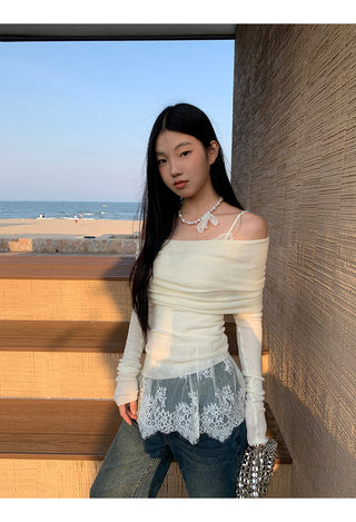 white lace camisole top