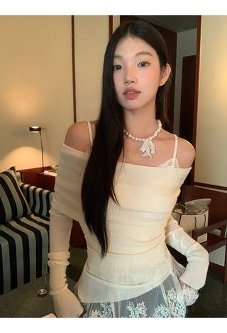 white lace camisole top