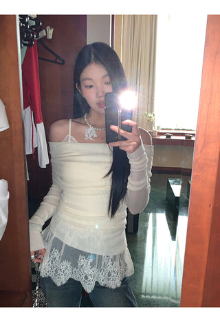 white lace camisole top