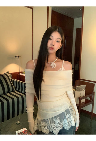 white lace camisole top