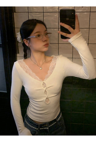 white lace long top 03