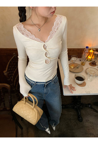 white lace long top 03