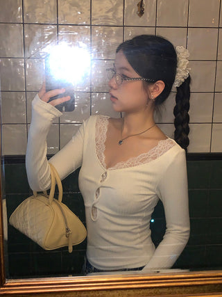 white lace long top 03