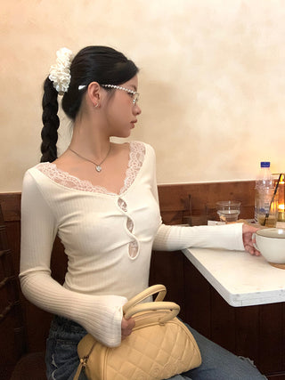 white lace long top 03