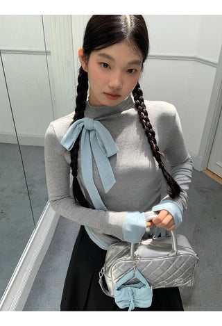 high neck knit top