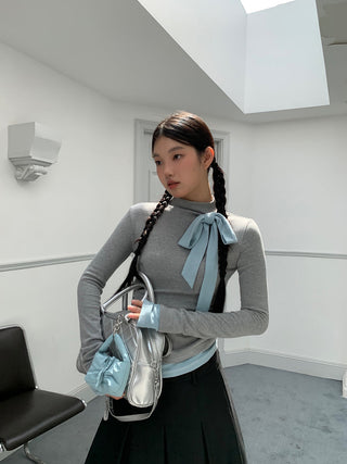 high neck knit top