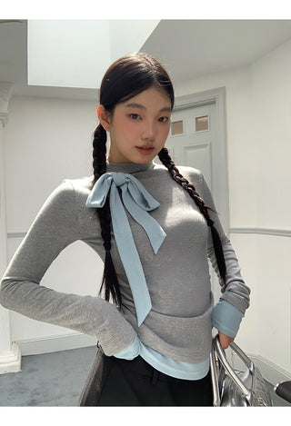 high neck knit top