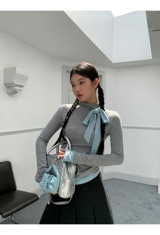 high neck knit top