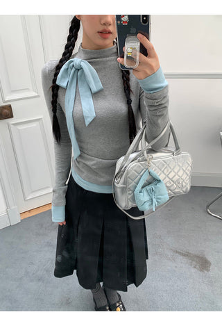 high neck knit top