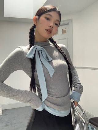 high neck knit top