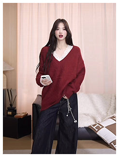 white retro lace sweater