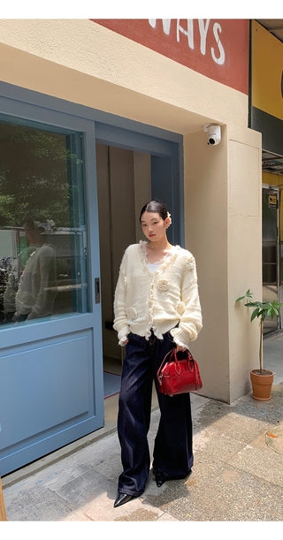 white retro lace sweater
