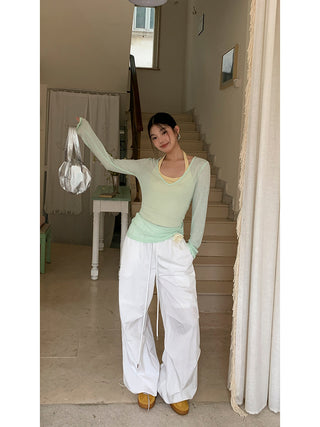 mint green blouse top