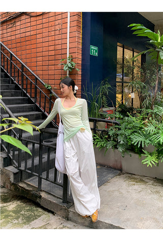 mint green blouse top