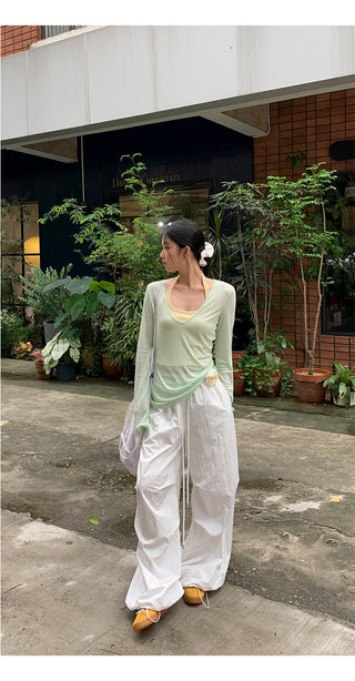 mint green blouse top