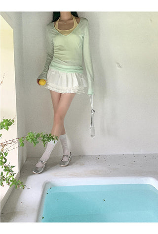 mint green blouse top