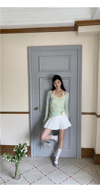 mint green blouse top