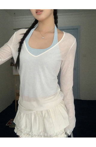mint green blouse top