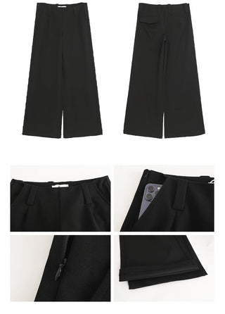 black wide-leg pants