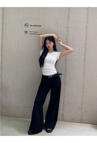 black wide-leg pants