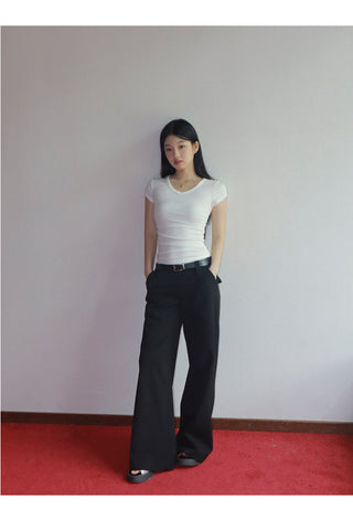 black wide-leg pants