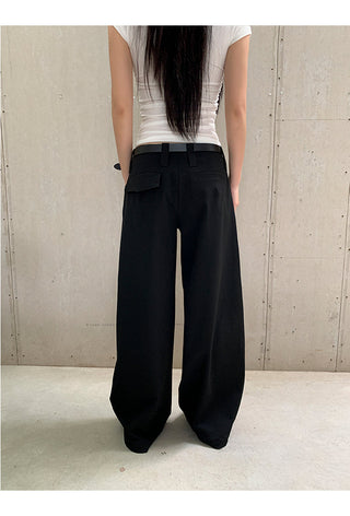 black wide-leg pants