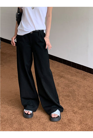 black wide-leg pants
