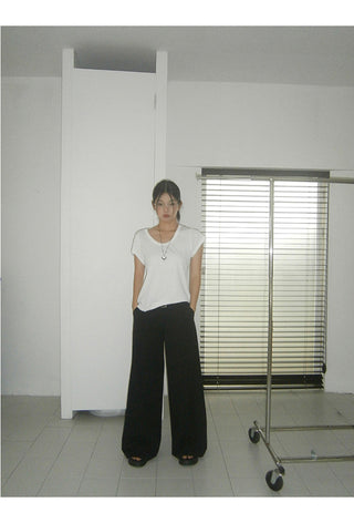 black wide-leg pants
