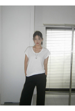 black wide-leg pants
