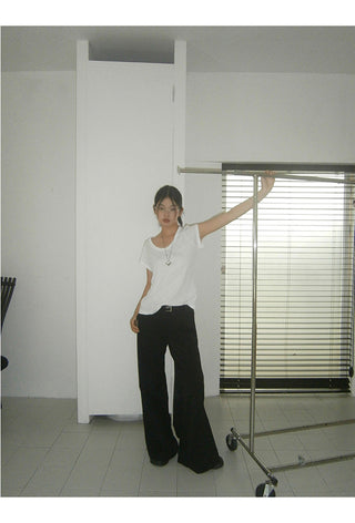 black wide-leg pants