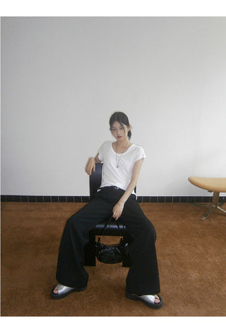 black wide-leg pants