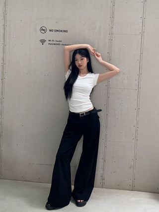 black wide-leg pants